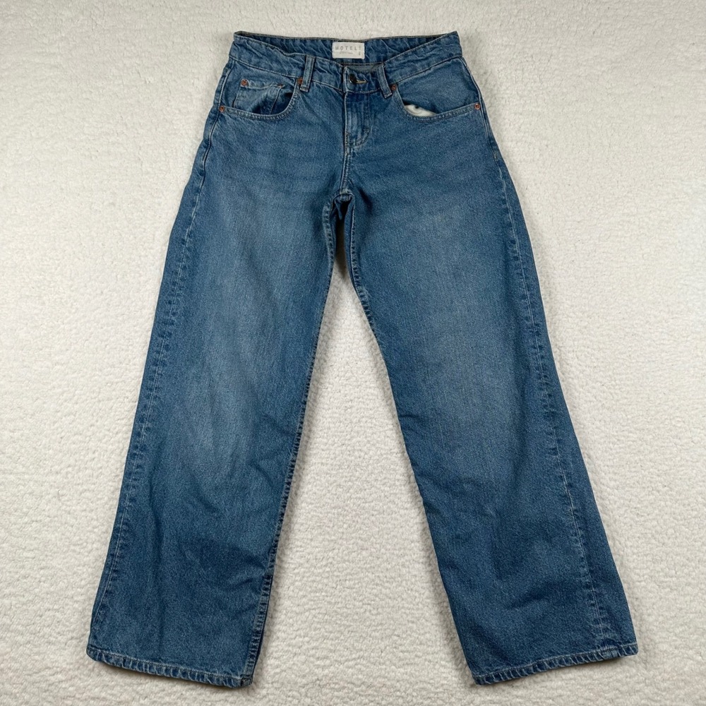 Motel Rocks Wide Leg Denim Jeans 28x30 Medium Wash Blue Relaxed Skater Grunge